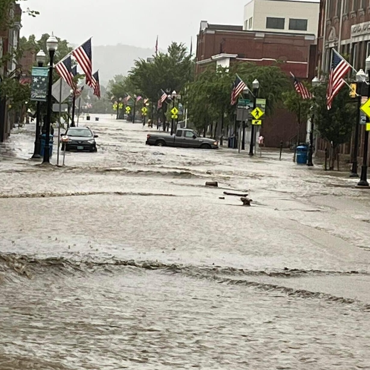 Image of water in downtown Barre, VT. Photo credit to local business owner