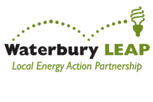 Waterbury Leap logo with light bulb design